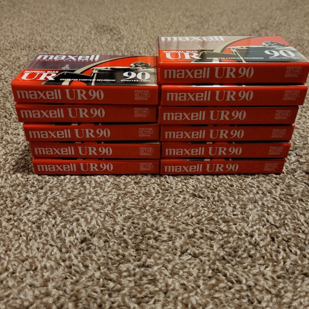Maxell Audio Cassette Normal Bias UR90 Pack of 11